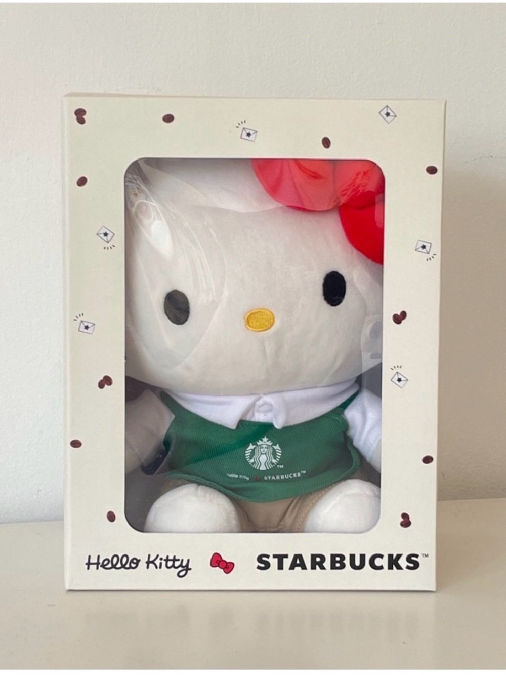 Starbucks Plush Box — Cream Box with Brown and Green Accents
